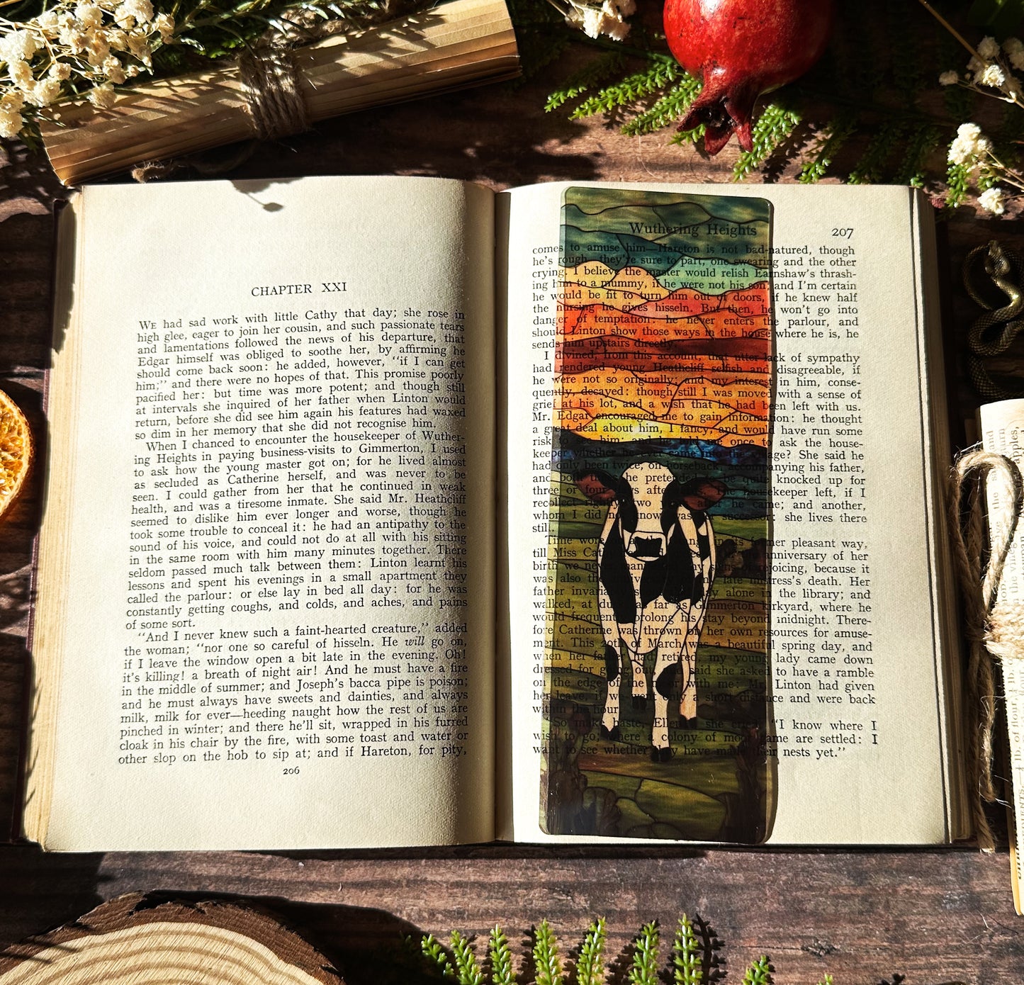 Cows Stained Glass Bookmark