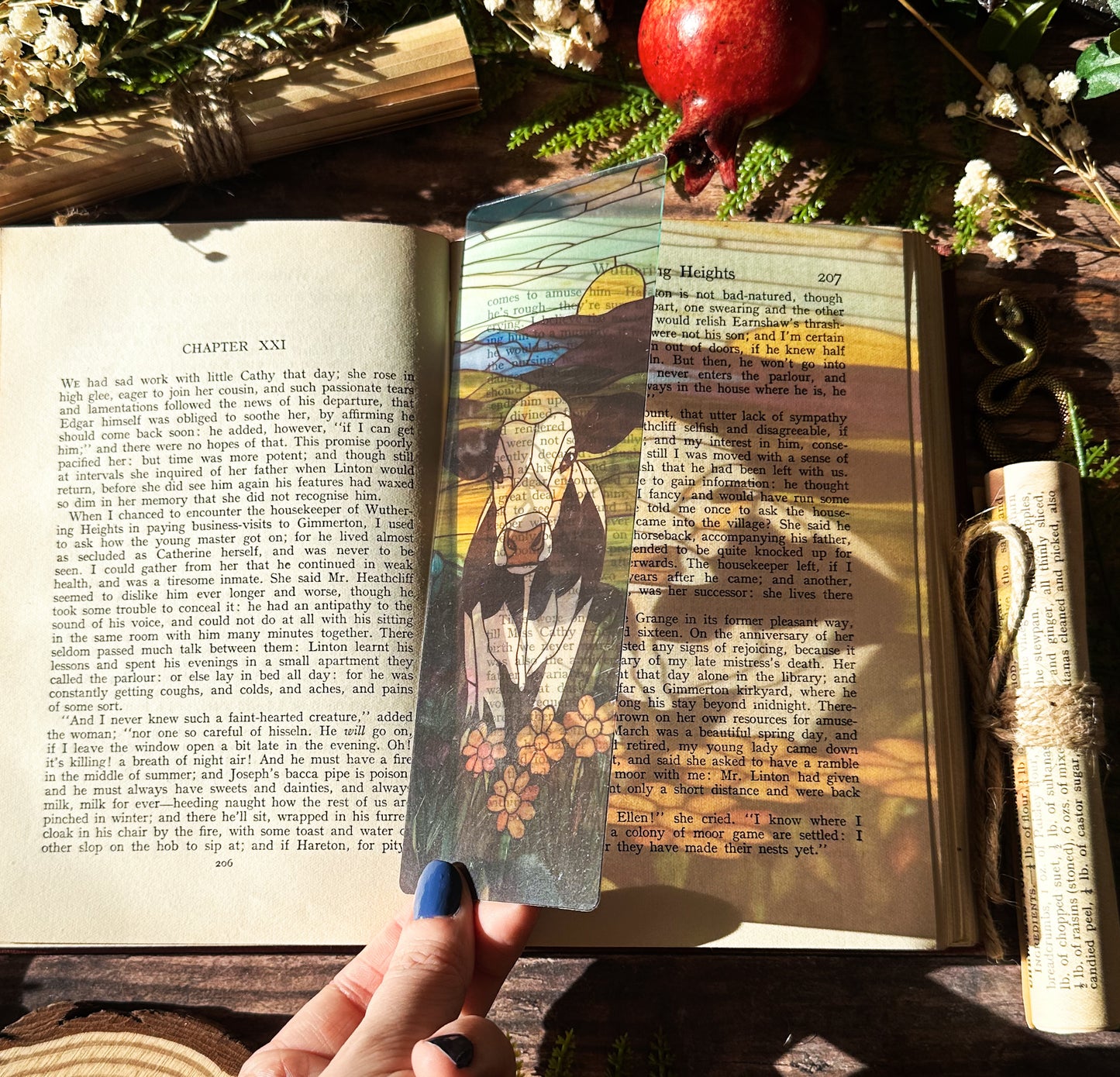 Cows Stained Glass Bookmark