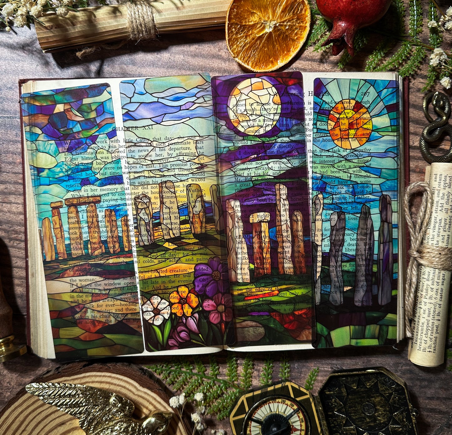 Standing Stone Circle Stained Glass Bookmarks