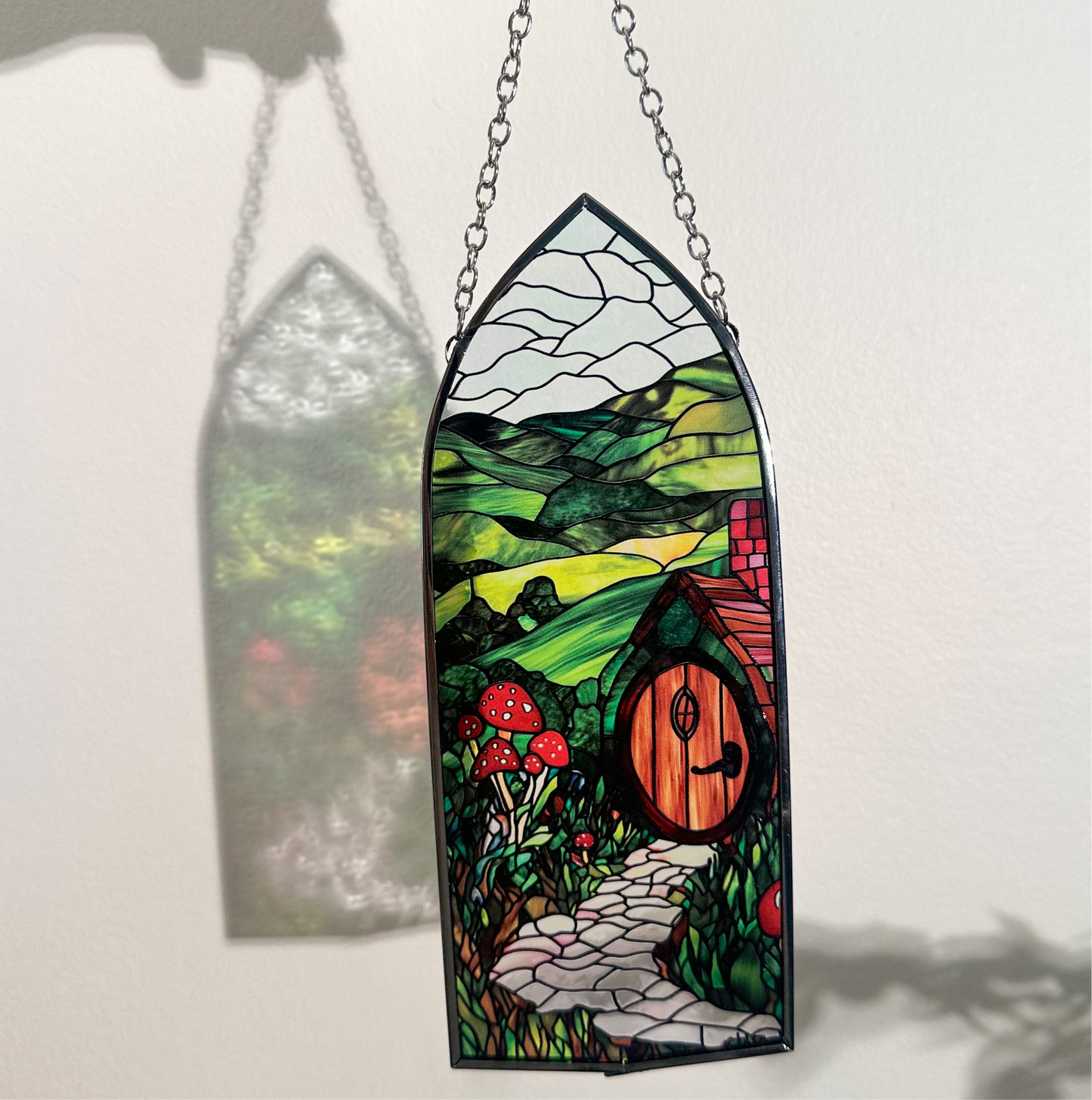 Hobbit Hole Stained Glass Sun Catcher