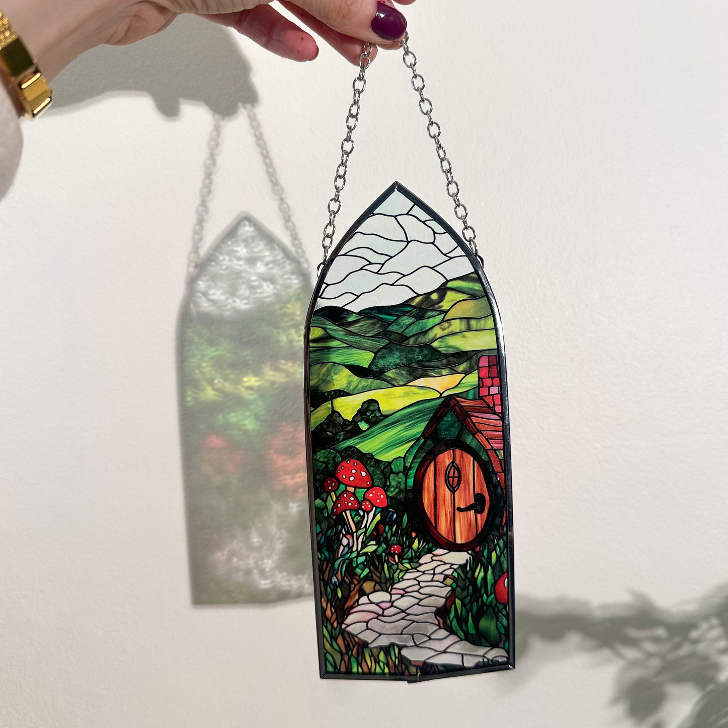 Hobbit Hole Stained Glass Sun Catcher