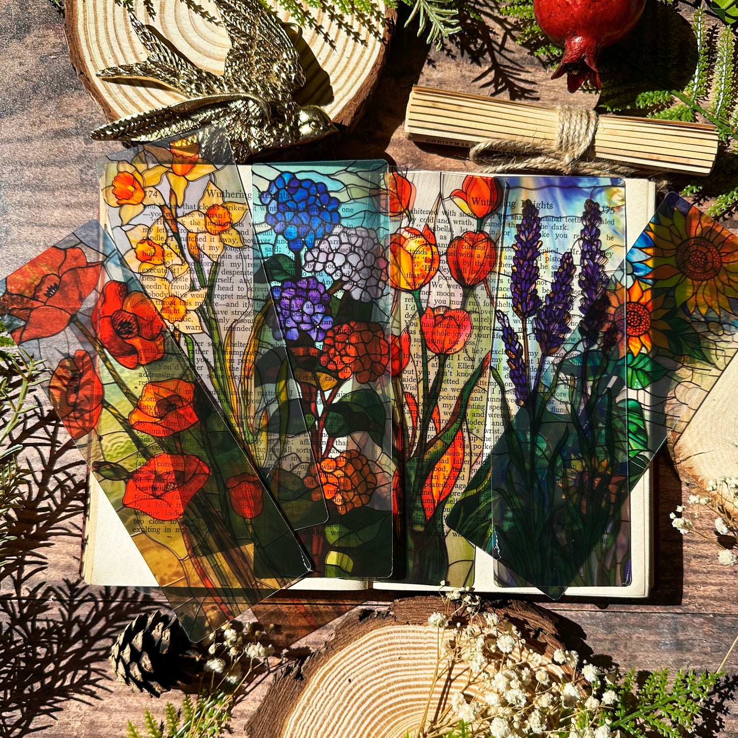 Floral Stained Glass Bookmarks