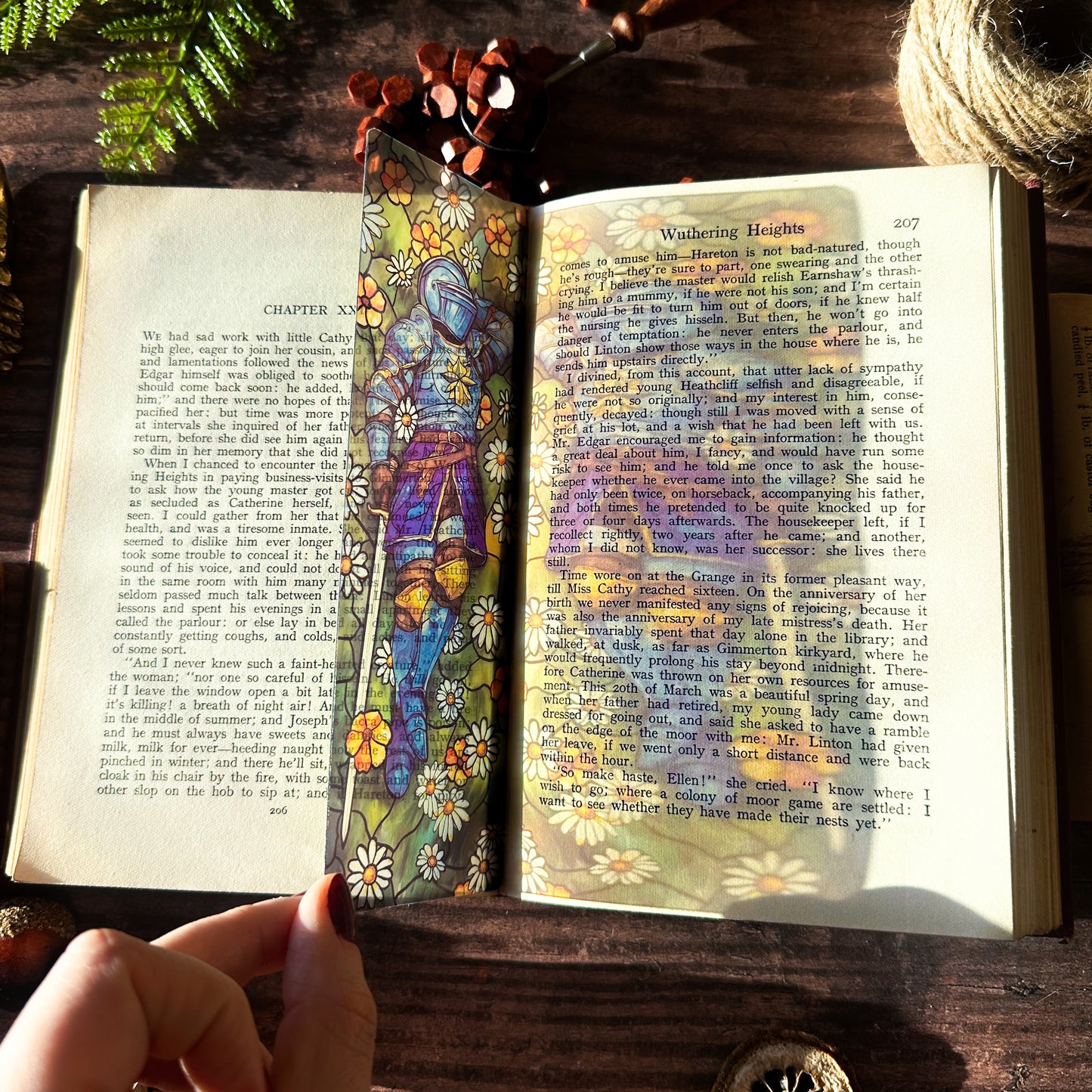 Knight of Flowers Stained Glass Bookmarks