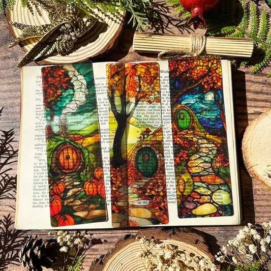 Autumnal Shire Stained Glass Bookmarks