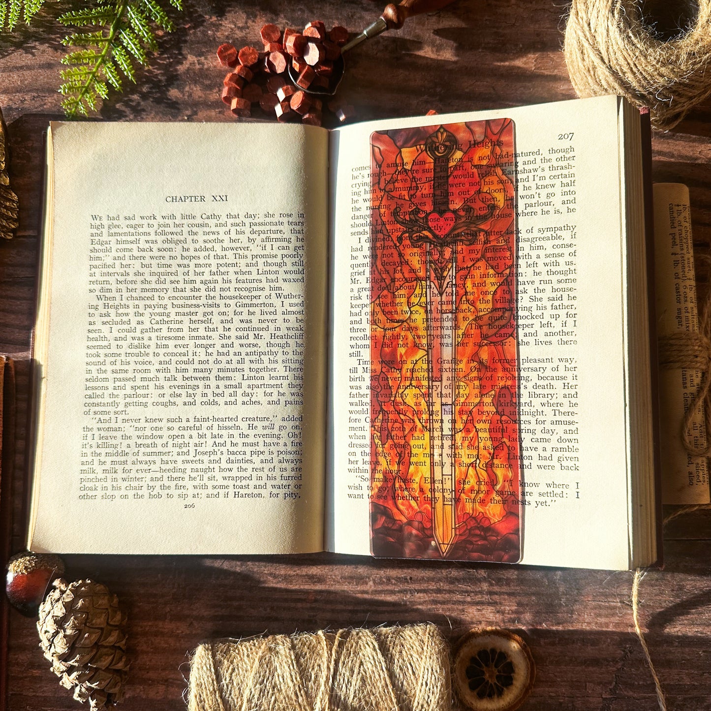 Fireheart Sword Stained Glass Bookmark