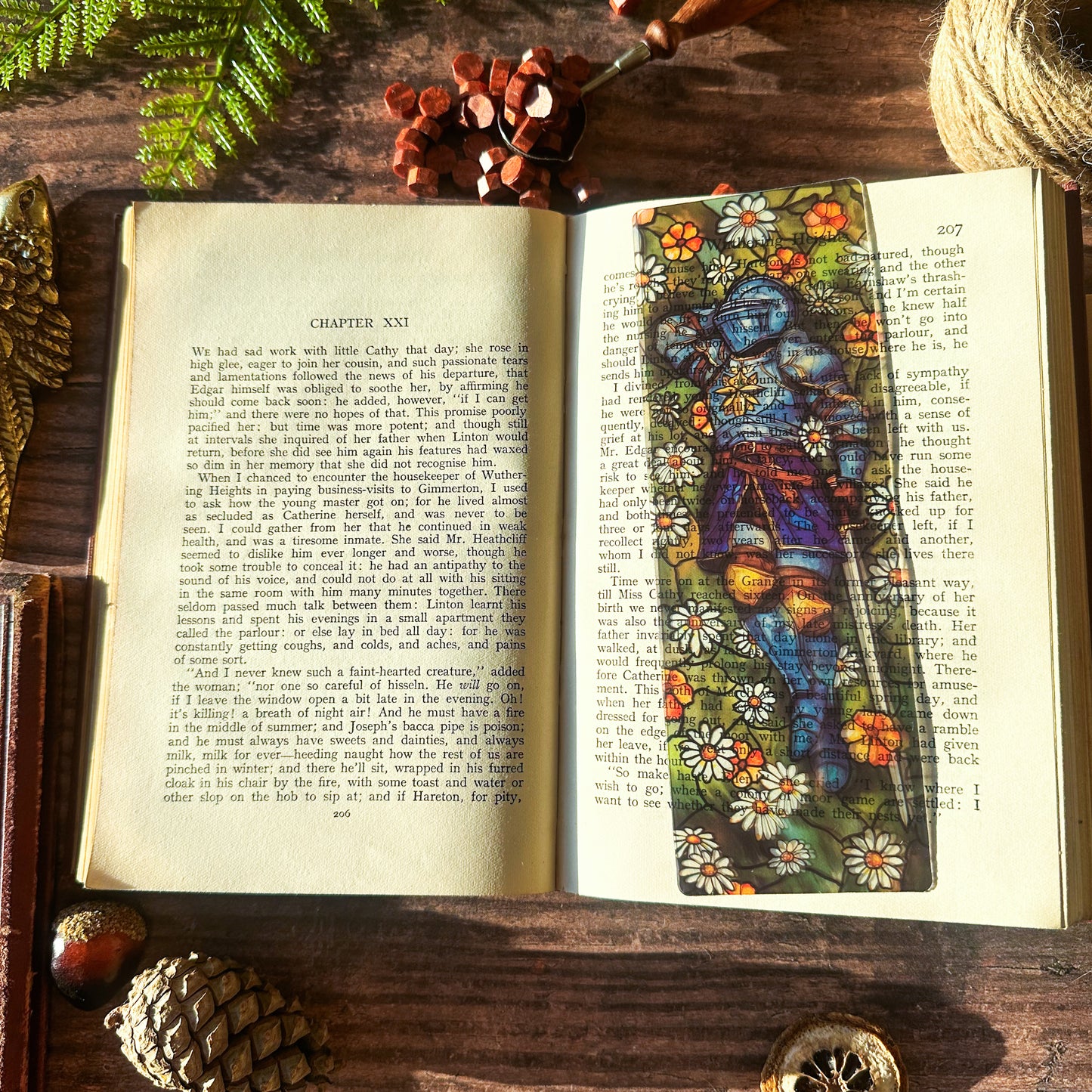 Knight of Flowers Stained Glass Bookmarks