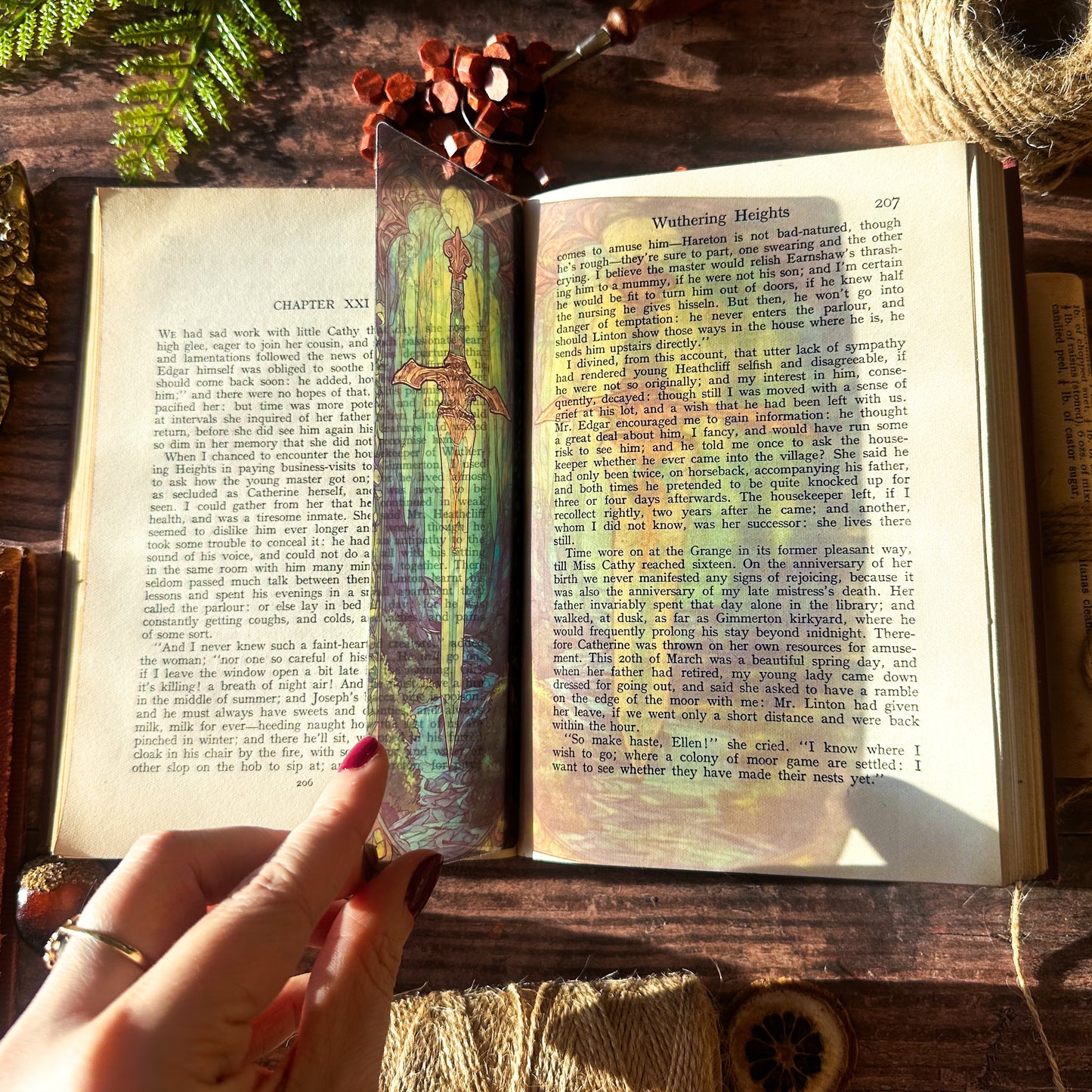 Fireheart Sword Stained Glass Bookmark