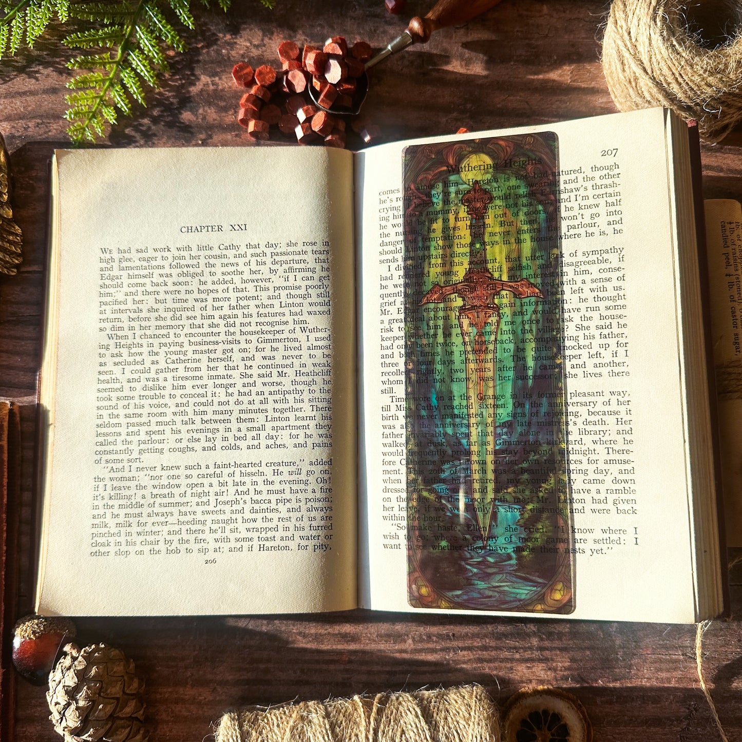 Fireheart Sword Stained Glass Bookmark