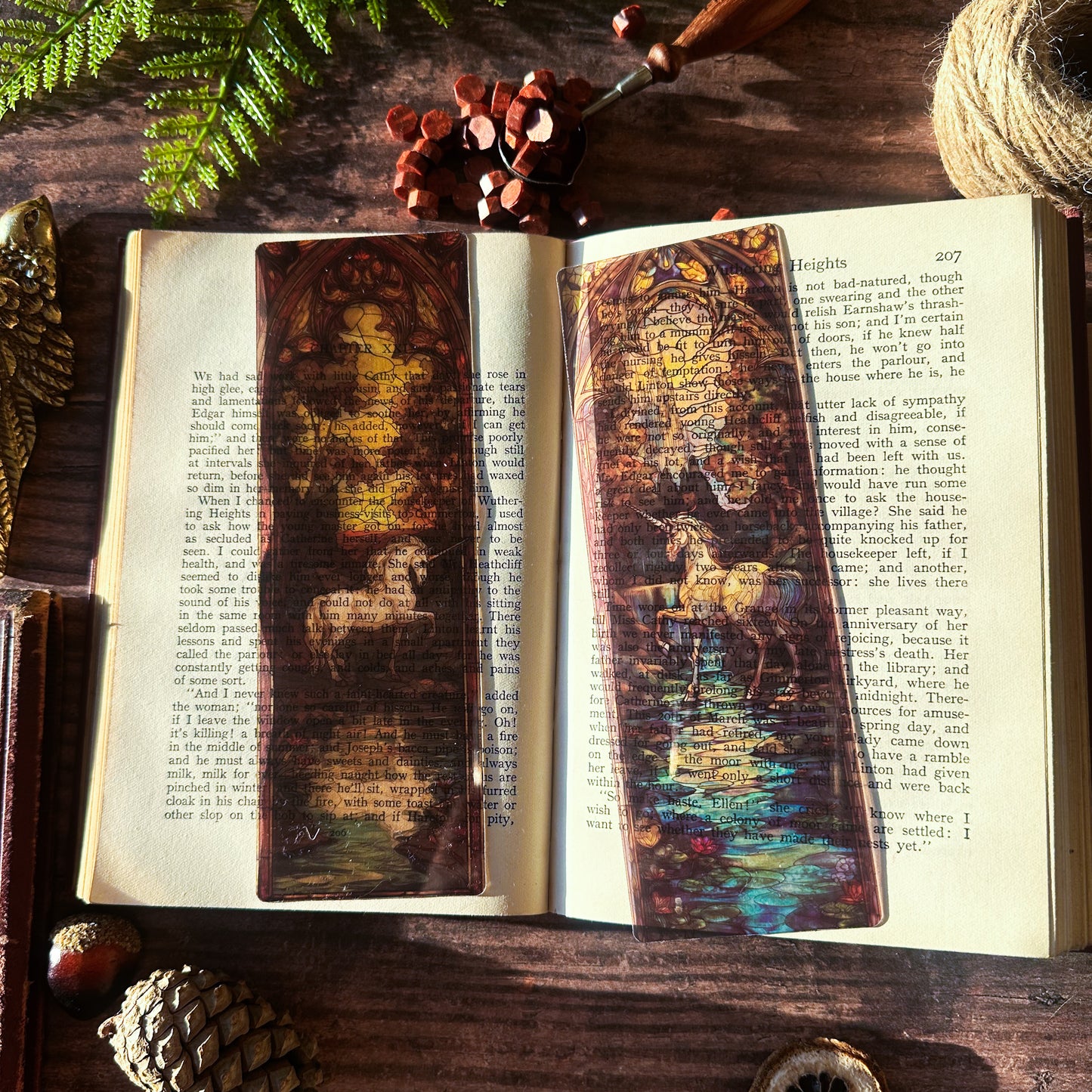 Unicorn Stained Glass Bookmarks