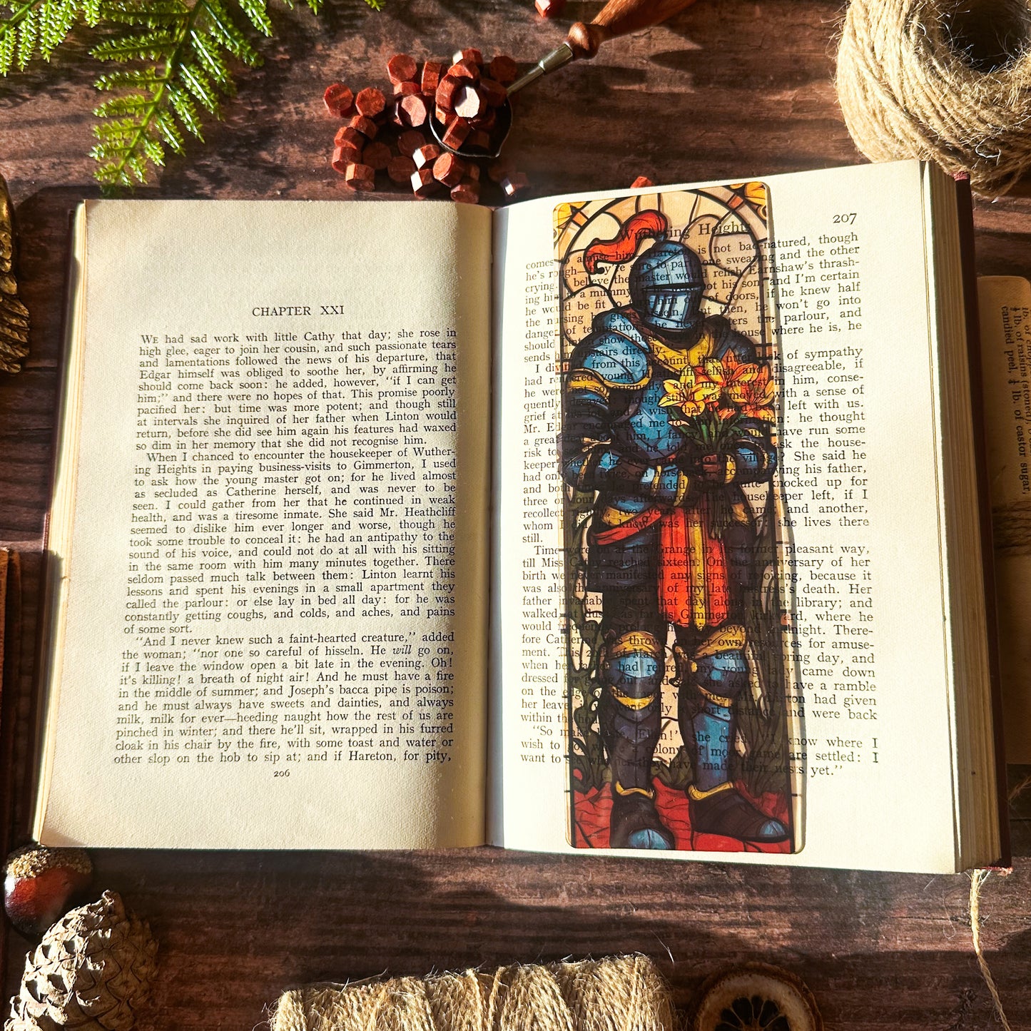 Knight of Flowers Stained Glass Bookmarks