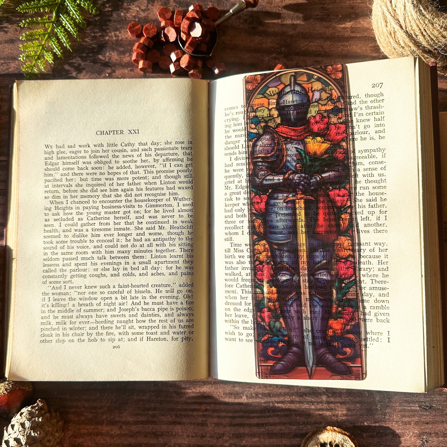 Knight of Flowers Stained Glass Bookmarks