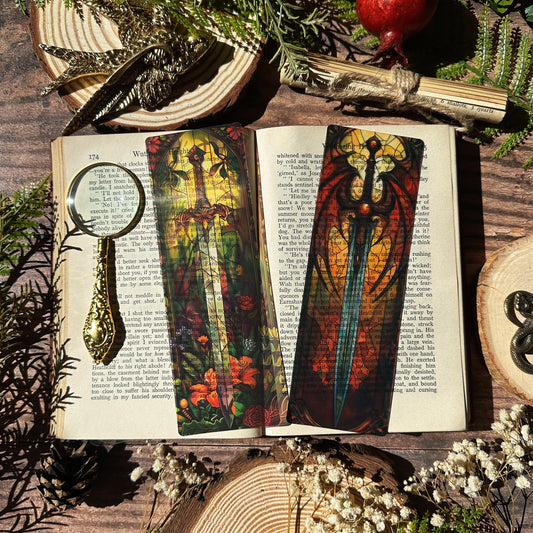 Dragon Sword Stained Glass Bookmark