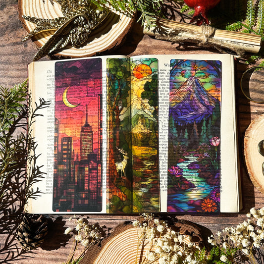 Trio Stained Glass Bookmarks