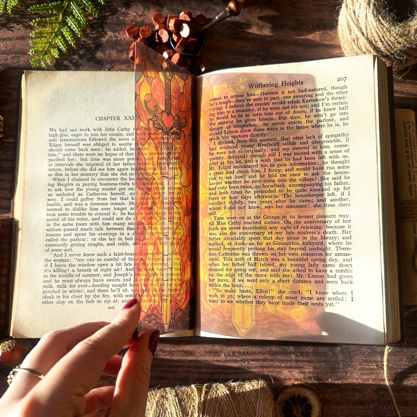 Fireheart Sword Stained Glass Bookmark