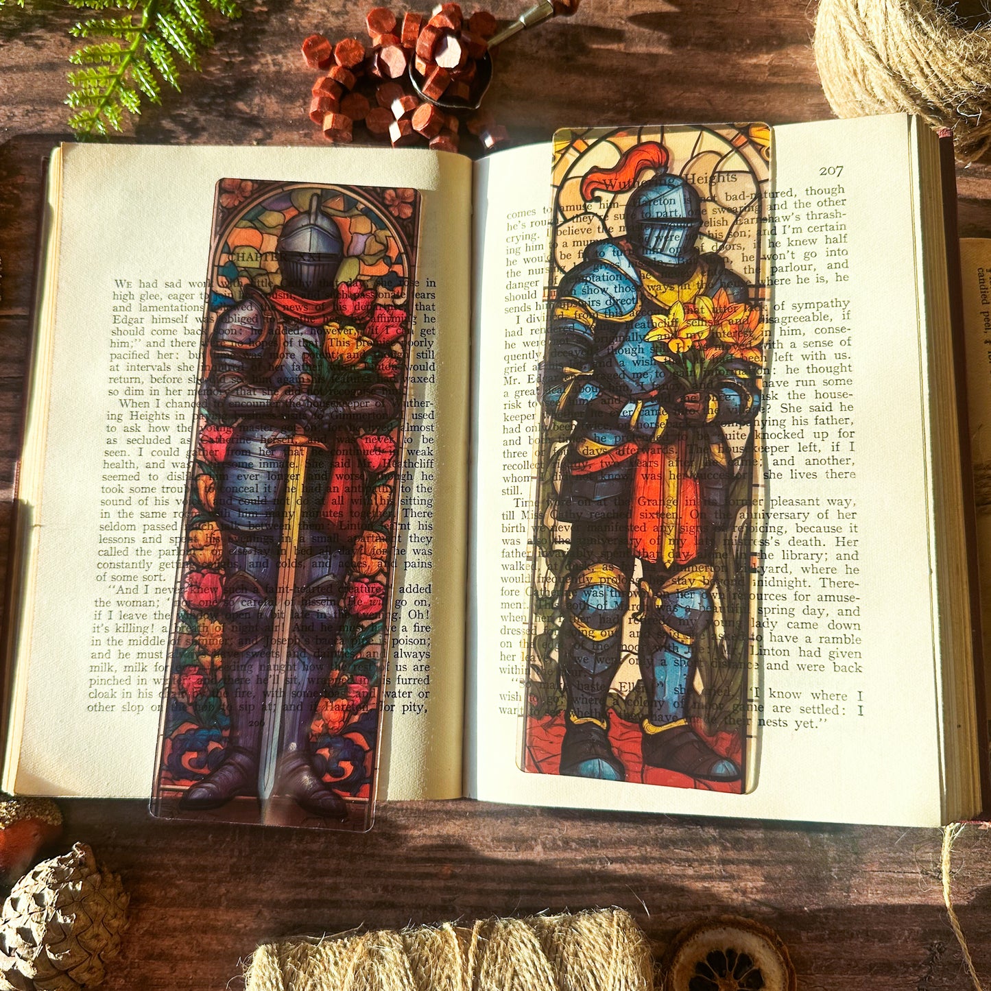 Knight of Flowers Stained Glass Bookmarks