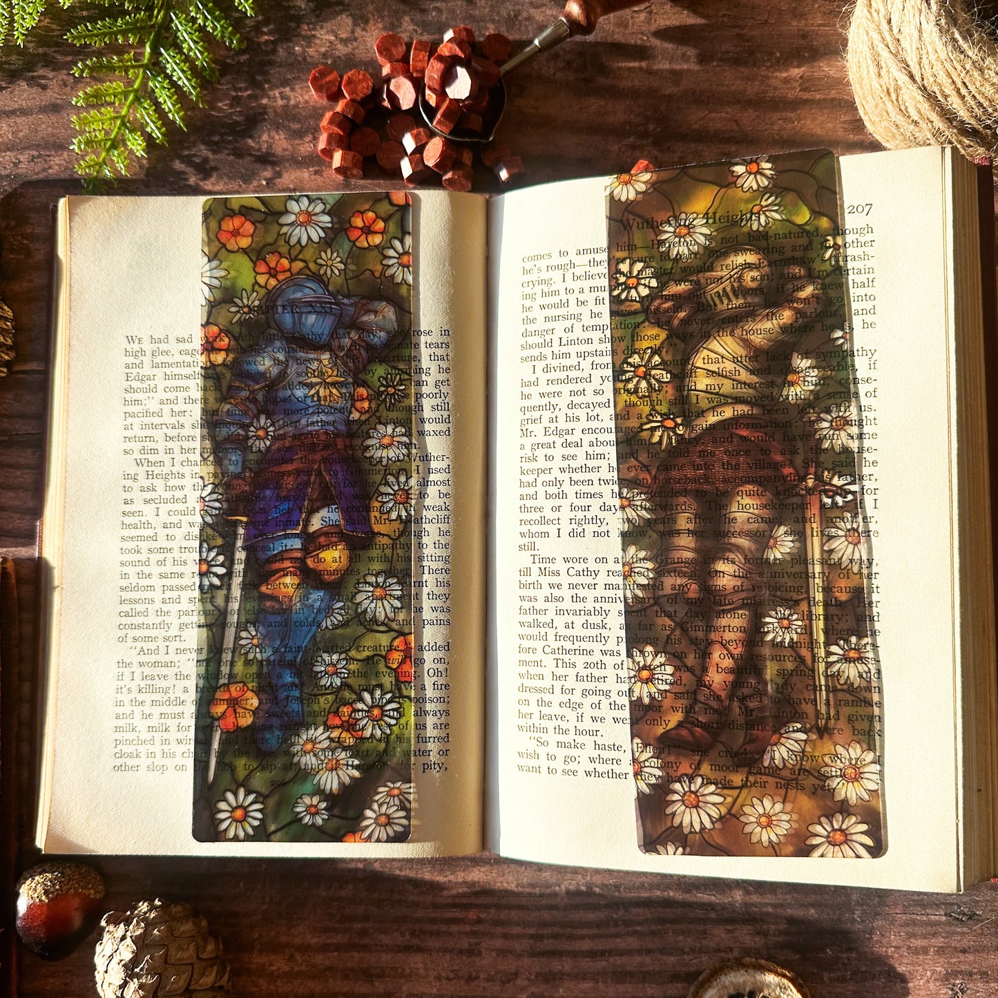 Knight of Flowers Stained Glass Bookmarks