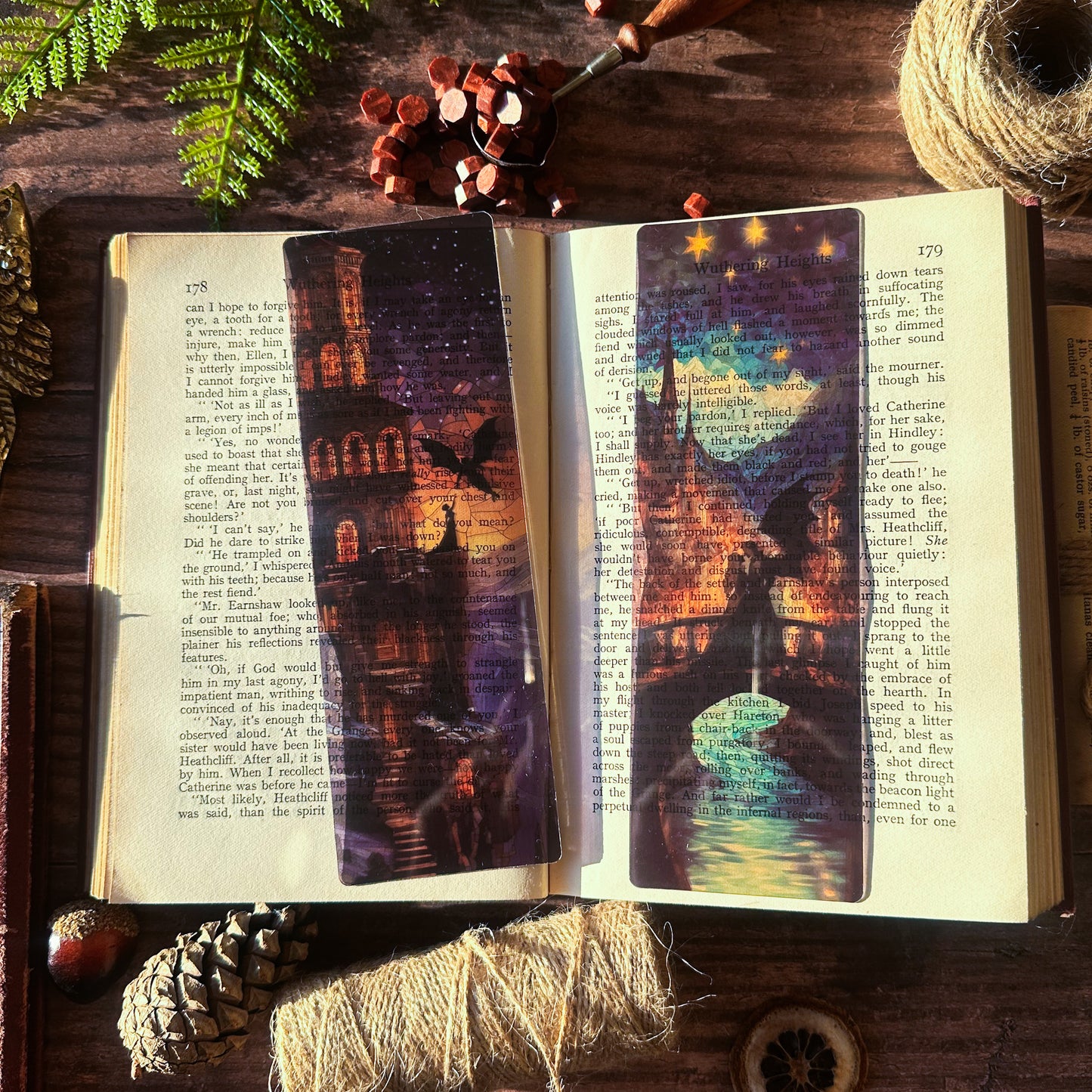 Nesta and Cassian House of Wind Stained Glass Bookmarks