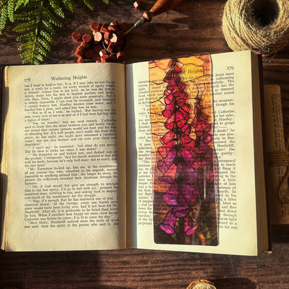 Foxgloves Floral Stained Glass Bookmarks