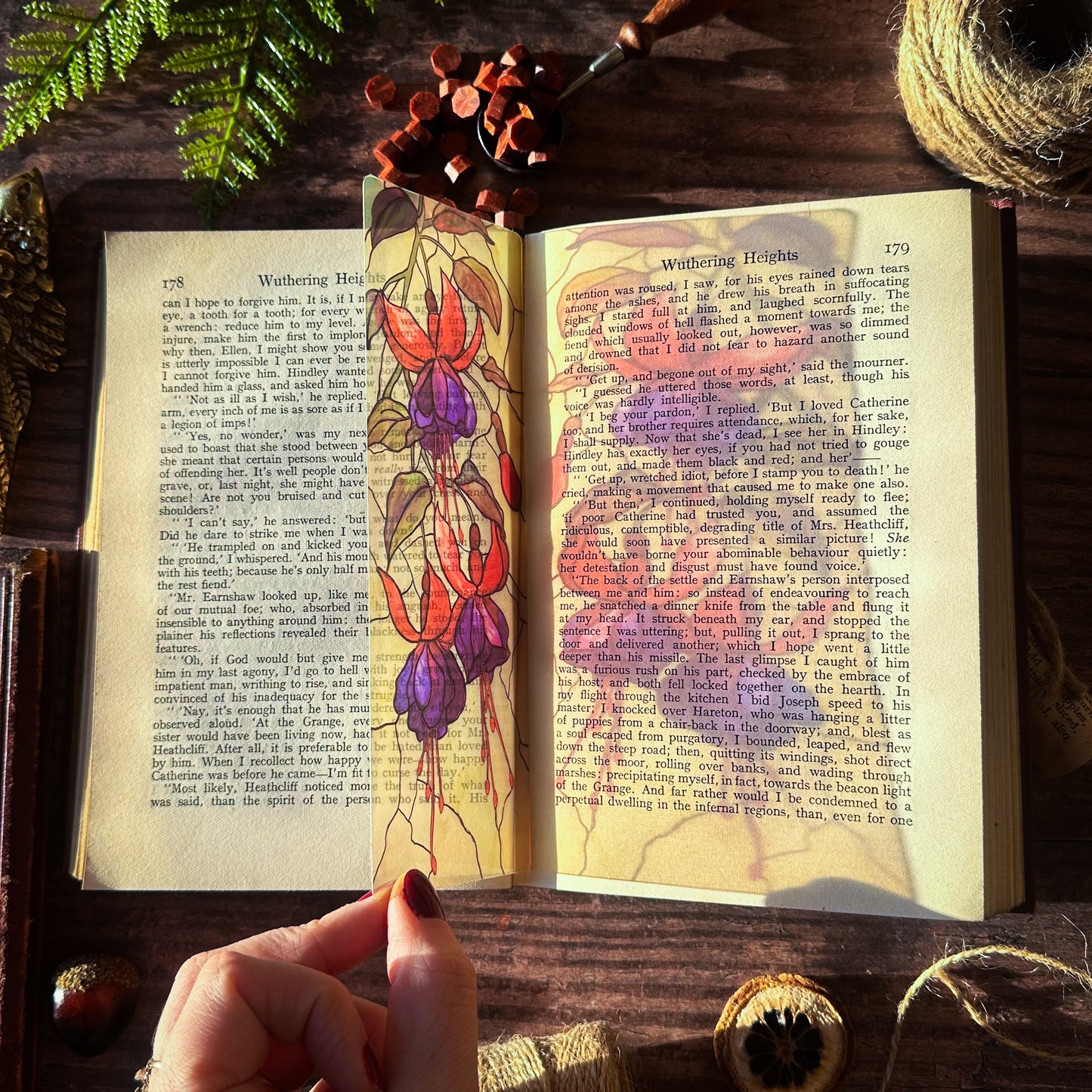 Foxgloves Floral Stained Glass Bookmarks