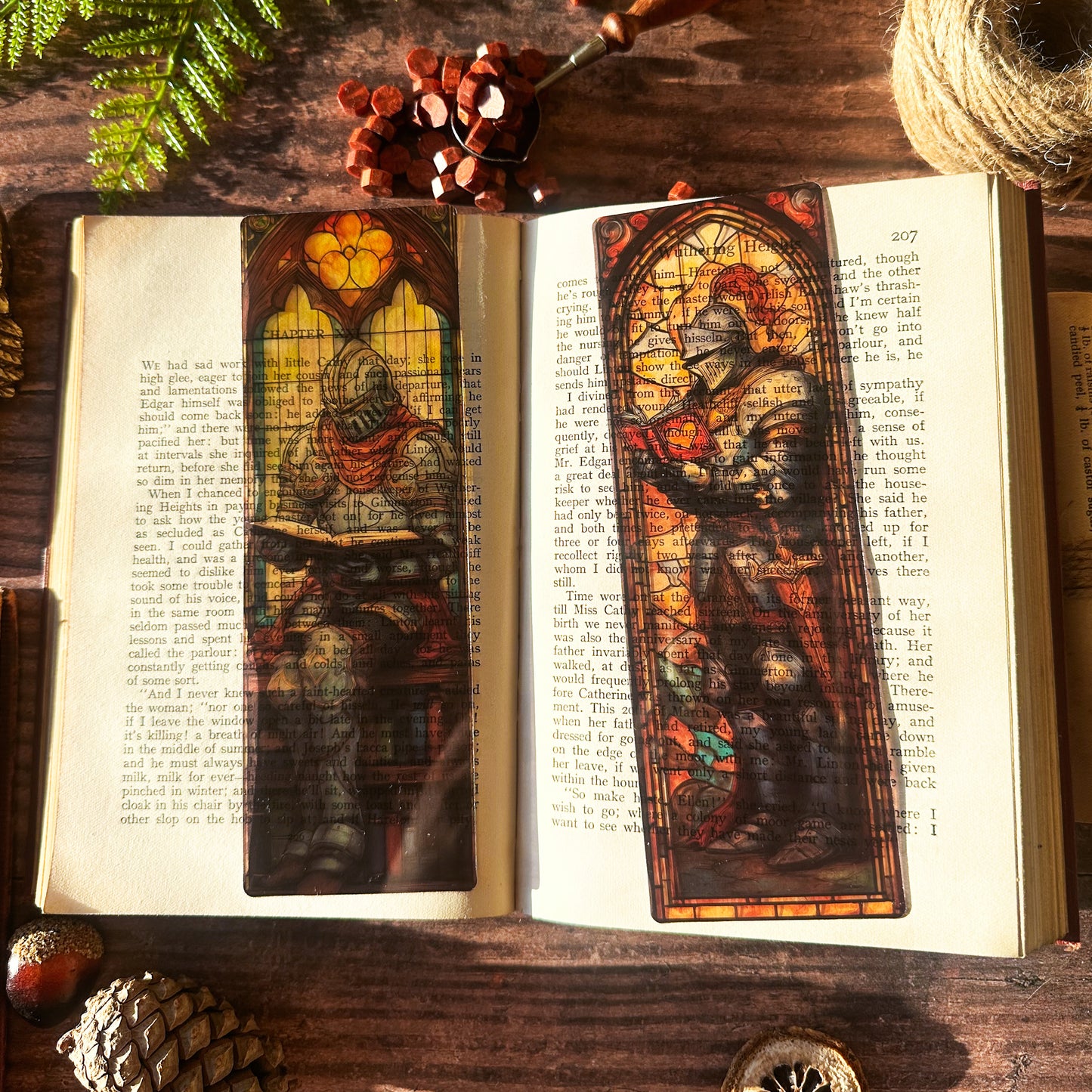 Knight of Flowers Stained Glass Bookmarks