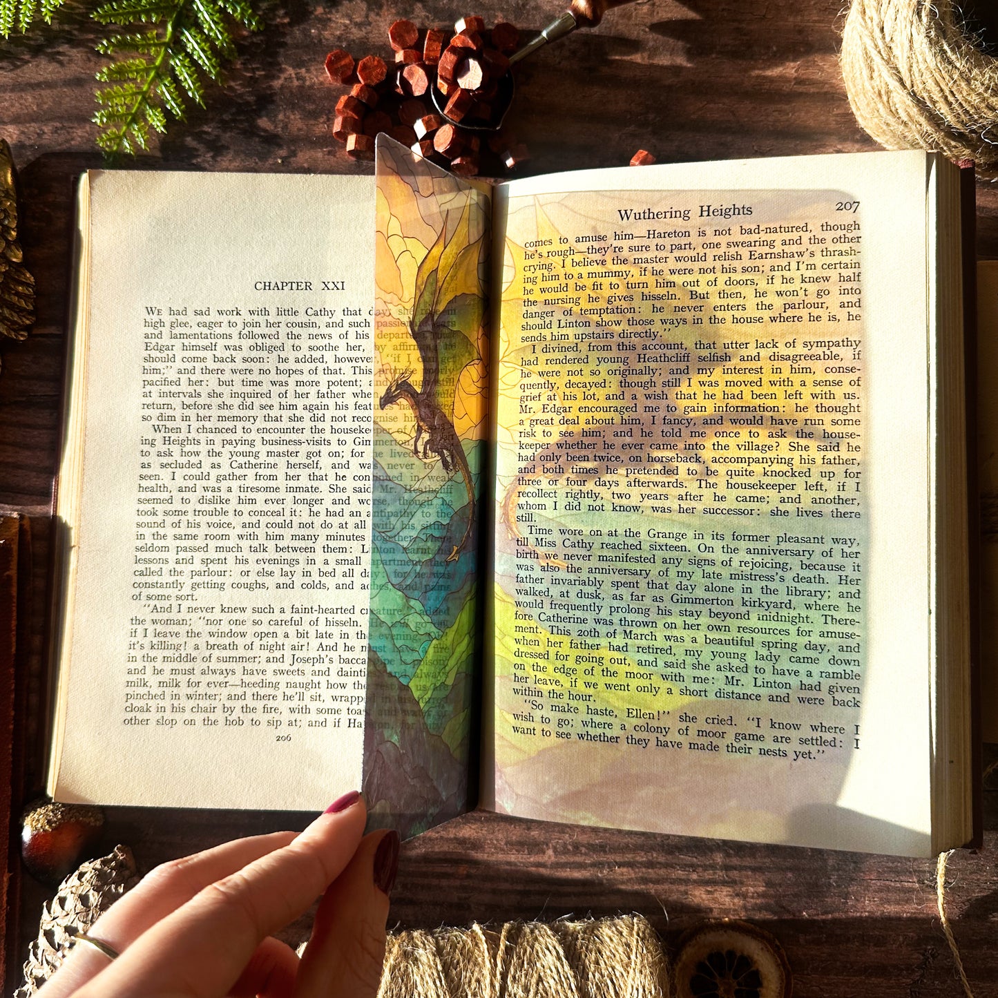 Misty Mountain Dragon Stained Glass Bookmarks