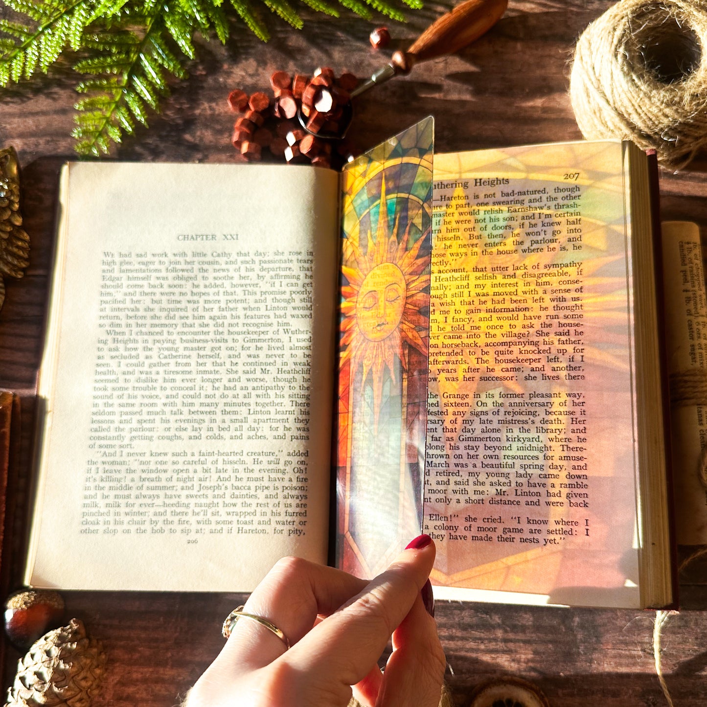 Celestial Moon Stained Glass Bookmarks