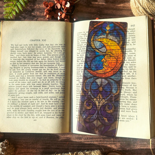 Celestial Moon Stained Glass Bookmarks