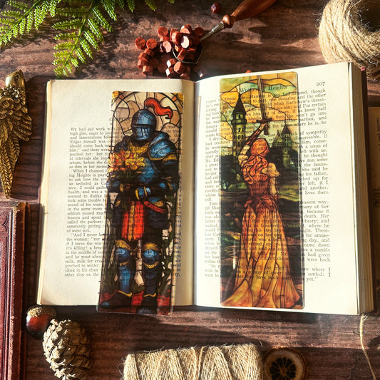 Medieval Maiden Stained Glass Bookmarks