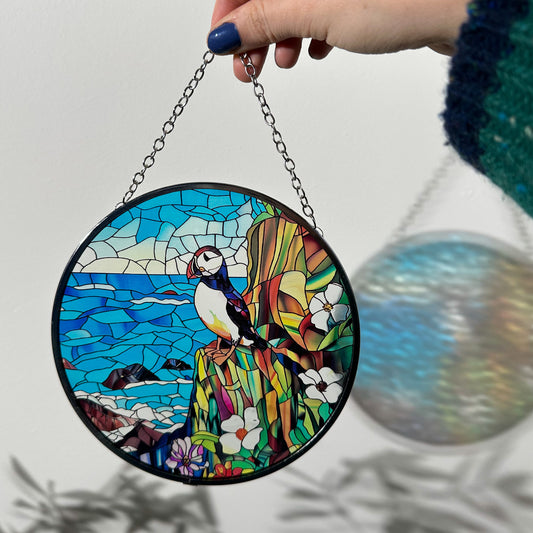 Puffin Stained Glass Sun Catcher