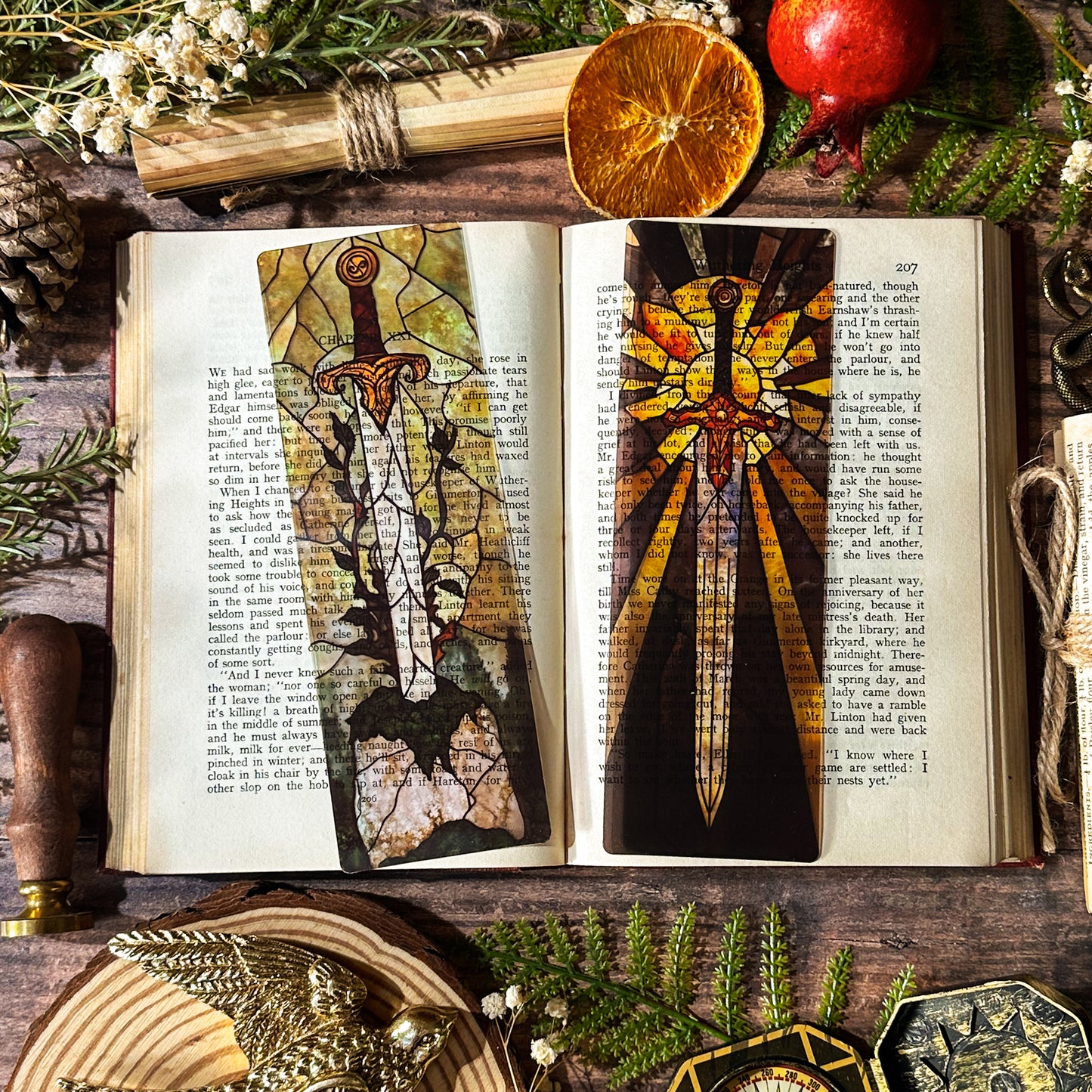 Dragon Sword Stained Glass Bookmark