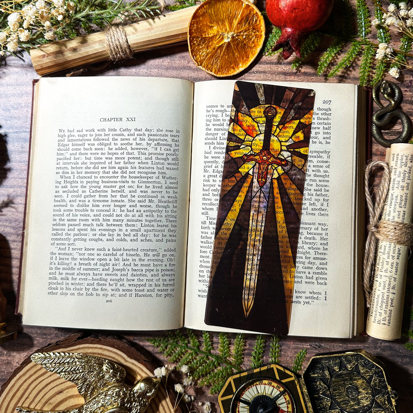 Dragon Sword Stained Glass Bookmark